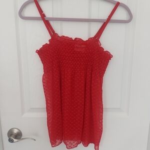 Red Camis Tank with Heart Detail Small (3/5)